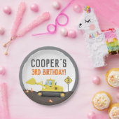 Assiettes En Carton Sous Construction Tracteur Anniversaire N'importe (Fête)