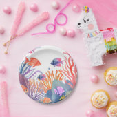 Assiettes En Carton Sous la mer Coral Reef Aquarelle (Fête)