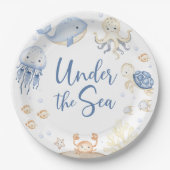 Assiettes En Carton Sous la mer Ocean Animals Anniversaire (Devant)