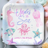 Assiettes En Carton Sous La Mer ! Pink Ocean Girl 10e anniversaire