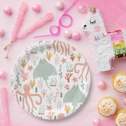 Assiettes En Carton Sous la mer | Plaques de partie (Fête)