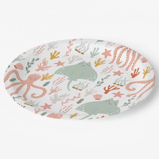 Assiettes En Carton Sous la mer | Plaques de partie (Angle)