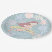 Assiettes En Carton Sous la mer Sirène mer Vert Anniversaire (Angle)