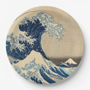 Assiettes En Carton Sous la vague au large de Kanagawa par Katsushika 