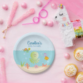 Assiettes En Carton Sous le Baby shower de mer bleu et vert (Fête)