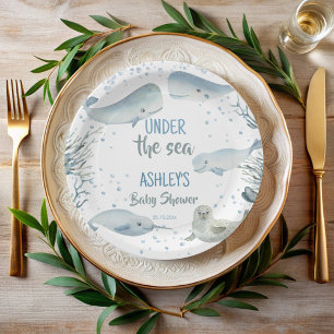 Assiettes En Carton Sous le baby shower des garçons de mer imprimé