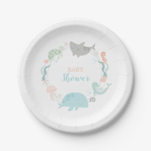Assiettes En Carton Sous Le Baby shower Marin