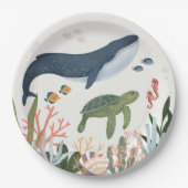 Assiettes En Carton Sous Le Décor Table Baby shower Mer (Devant)