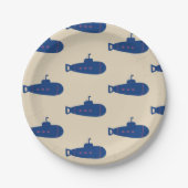Assiettes En Carton Sous-marin bleu (Devant)