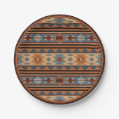 Assiettes En Carton Southwest Design Adobe Gray Brown Tribal Pattern (Devant)