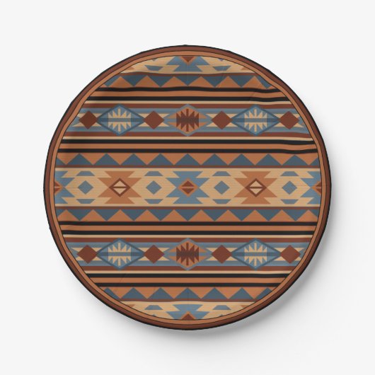 Assiettes En Carton Southwest Design Adobe Gray Brown Tribal Pattern (Devant)
