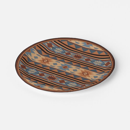 Assiettes En Carton Southwest Design Adobe Gray Brown Tribal Pattern (Angle)
