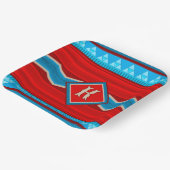 Assiettes En Carton Southwest River Canyon Red Turquoise Monogrammed (Angulaire)