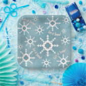 Assiettes En Carton Southwest Winter Snowflakes & Pine Trees Bleu (Fête)