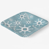 Assiettes En Carton Southwest Winter Snowflakes & Pine Trees Bleu (Angulaire)