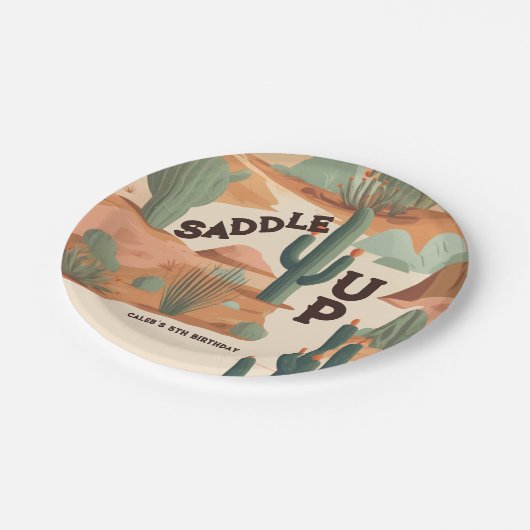 Assiettes En Carton Southwestern Cowboy Boys Birthday (Angle)