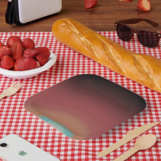 Assiettes En Carton Southwestern Southwest Desert Rainbow Art Design (Pique-nique)