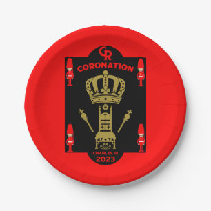 Assiettes En Carton Souvenir commémoratif du couronnement du roi Charl