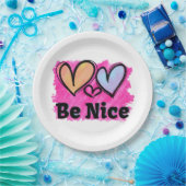 Assiettes En Carton Soyez de beaux coeurs aquarelles (Fête)