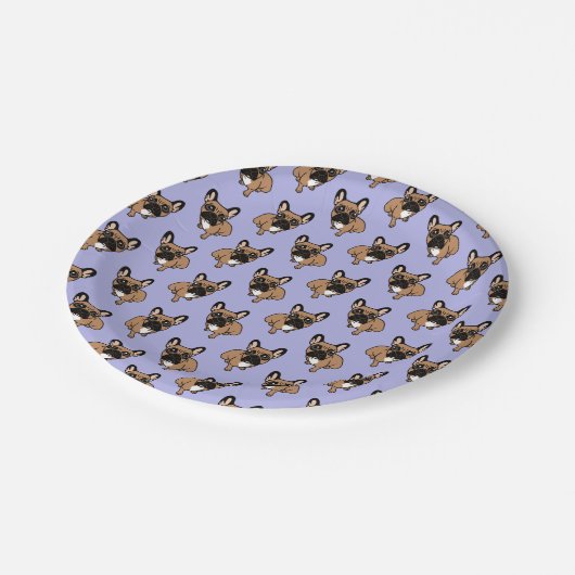 Assiettes En Carton Soyez gentil au faon noir mignon Frenchie de (Angle)