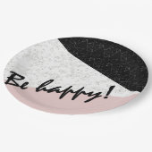 Assiettes En Carton Soyez heureux ! (Angle)
