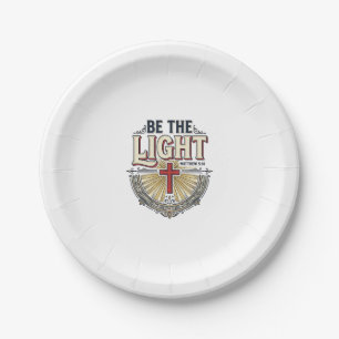 Assiettes En Carton Soyez la lumière Modèle de T-shirt chrétien vintag