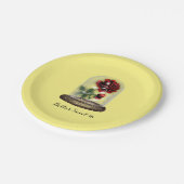 Assiettes En Carton Soyez notre invité Rose rouge en verre Élégant (Angle)