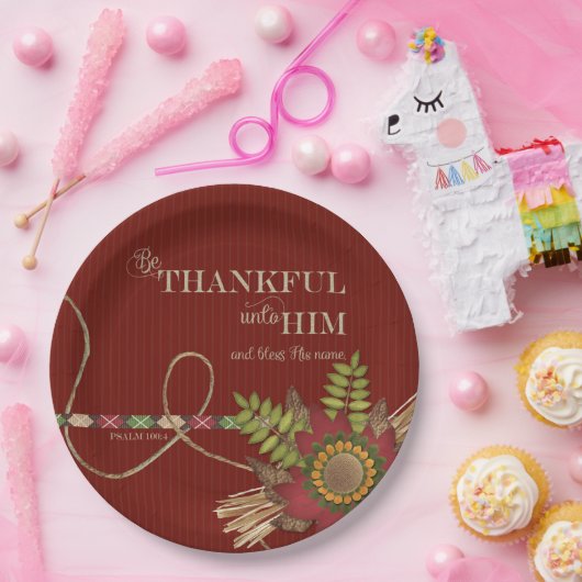Assiettes En Carton Soyez Remerciés envers lui Effet Scrapbook (Fête)