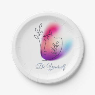 Assiettes En Carton Soyez vous" Design 7" Plaque papier rond