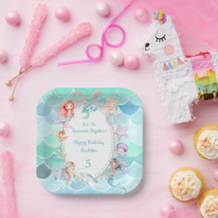 Assiettes En Carton Soyons sirènes ensemble Fête de la sirène Annivers