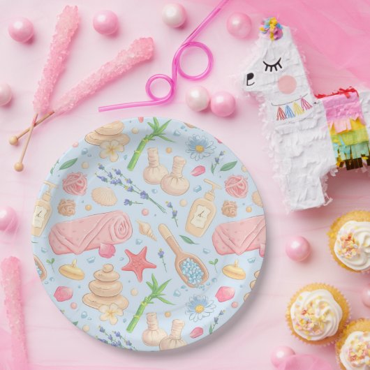 Assiettes En Carton Spa Day Ado fête d'anniversaire (Fête)