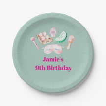 Spa Day Kid's Party Paper Plate