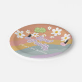 Assiettes En Carton Spa Party Retro Rainbow Anniversaire (Angle)