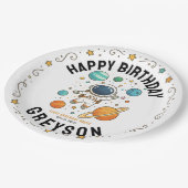 Assiettes En Carton Space Adventure 1er anniversaire | Partie spatiale (Angle)