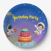 Assiettes En Carton Space Adventure Anniversaire (Devant)