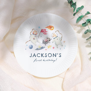 Assiettes En Carton Space Animals Moon Aliens 1er anniversaire