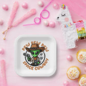 Assiettes En Carton Space Cowboy Funny Alien (Fête)