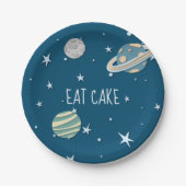Assiettes En Carton Space Galaxy Boy Anniversaire (Devant)