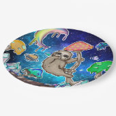 Assiettes En Carton Space Galaxy Sloth Cosmic Champignons Bizarre Crys (Angle)