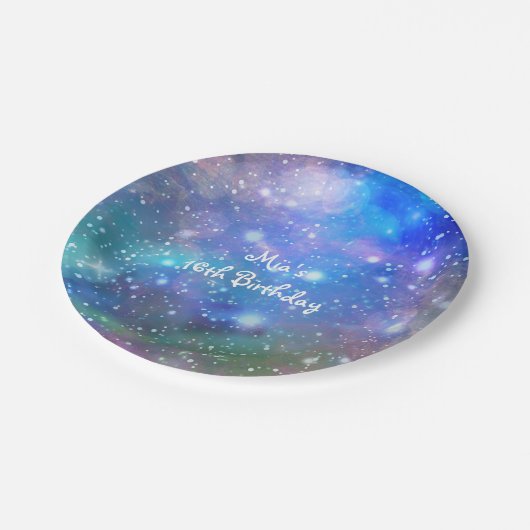 Assiettes En Carton Space Galaxy Spacy Plaques de fête d'anniversaire (Angle)