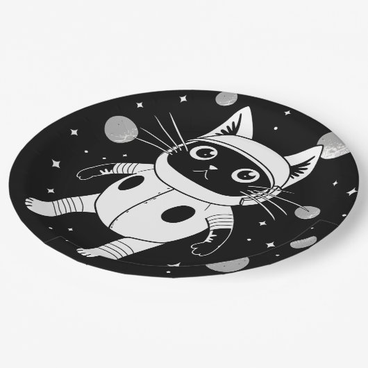 Assiettes En Carton Space Kitty (Angle)