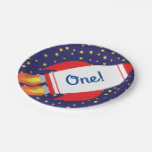Assiettes En Carton Space Rocket Star Navire Plaques d'anniversaire 1e (Angle)