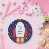 Assiettes En Carton Space Rocket Star Navire Plaques d'anniversaire 1e (Fête)