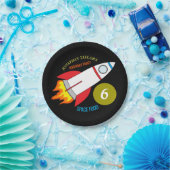 Assiettes En Carton Space Rocket to the Moon Children's Birthday (Fête)