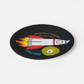 Assiettes En Carton Space Rocket to the Moon Children's Birthday (Angle)