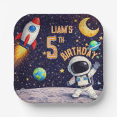 Assiettes En Carton Space theme Outer space Rocket Ship (Recto)