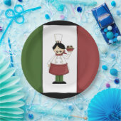 Assiettes En Carton Spaghetti Dîner Chef italien plaque papier (Fête)