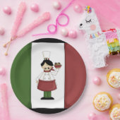 Assiettes En Carton Spaghetti Dîner Chef italien plaque papier (Fête)