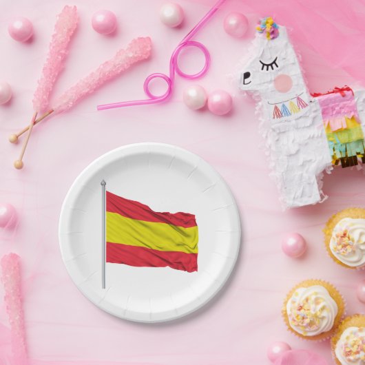 Assiettes En Carton Spain Flag Spanish Colours Paper Plates (Fête)