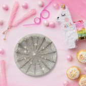 Assiettes En Carton Sparkle Spiderweb Whimsical Tan Halloween Party (Fête)
